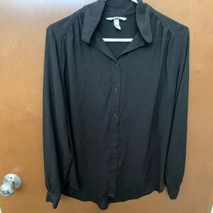 H&M black polyester shirt top